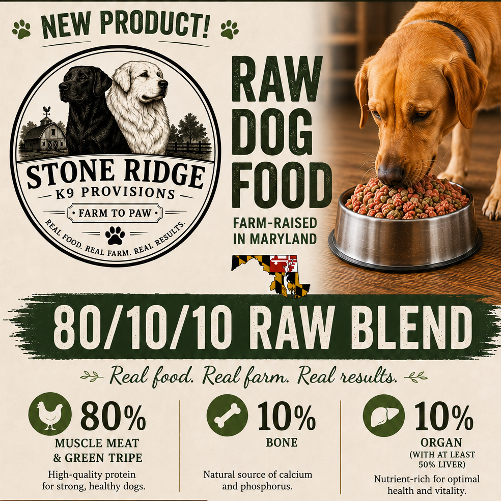 Free Range Chicken WITH Green Tripe RAW DOG FOOD 80/10/10
